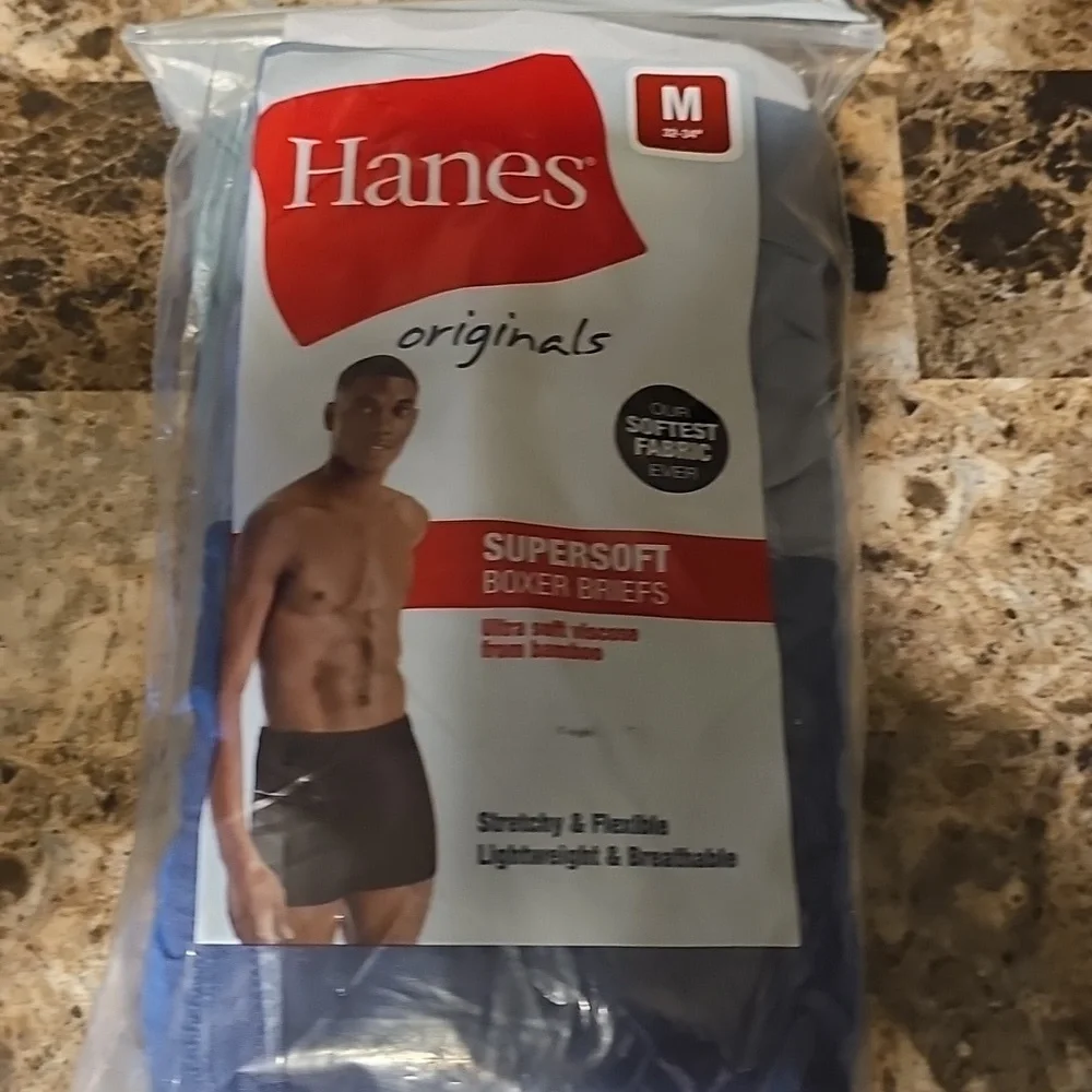 Hanes Originals Men's 3-Pack Supersoft Boxer Brief Grey/Green/Navy